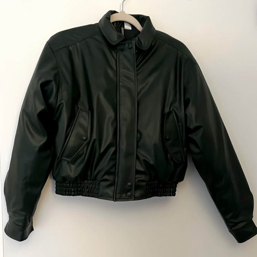 Cropped Vegan Leather Puffer
